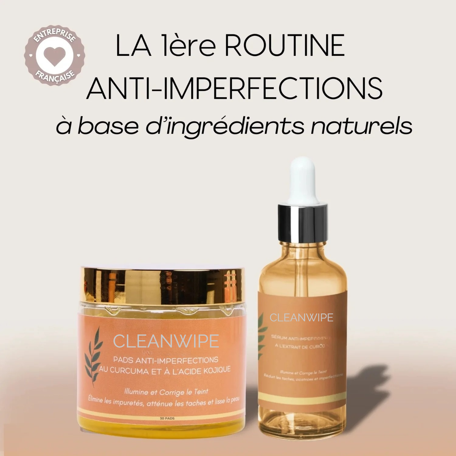Pads nettoyants au curcuma et à l'acide kojique